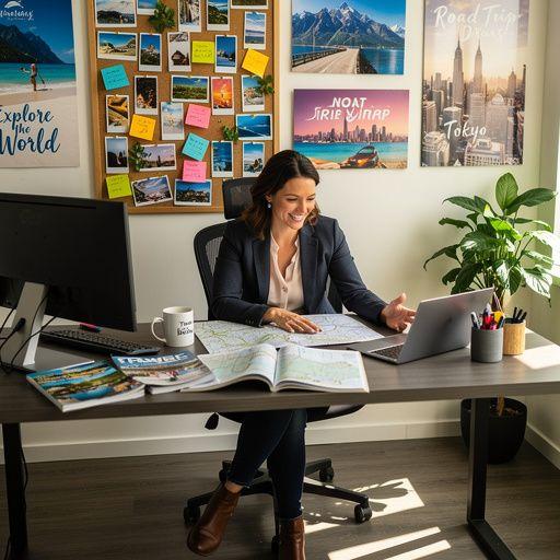 Kierowca przeglądający szczegóły podróży na telefonie podczas postoju.